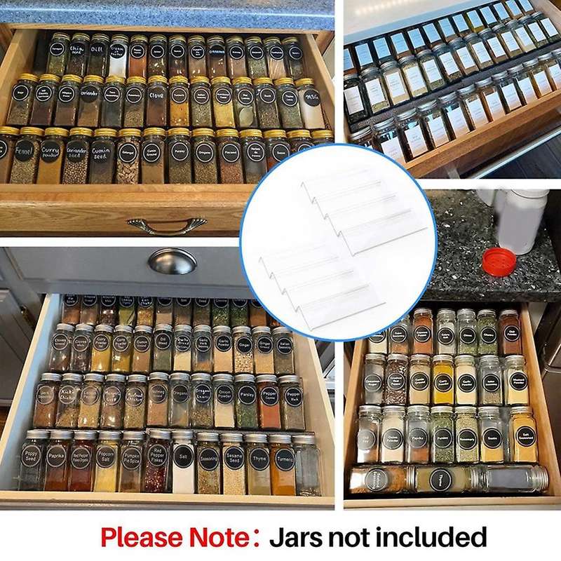 Clear Acrylic Spice Drawer Organizer,seasoning Jars Drawers Insert,kitchen Spice Rack Tray for Drawe