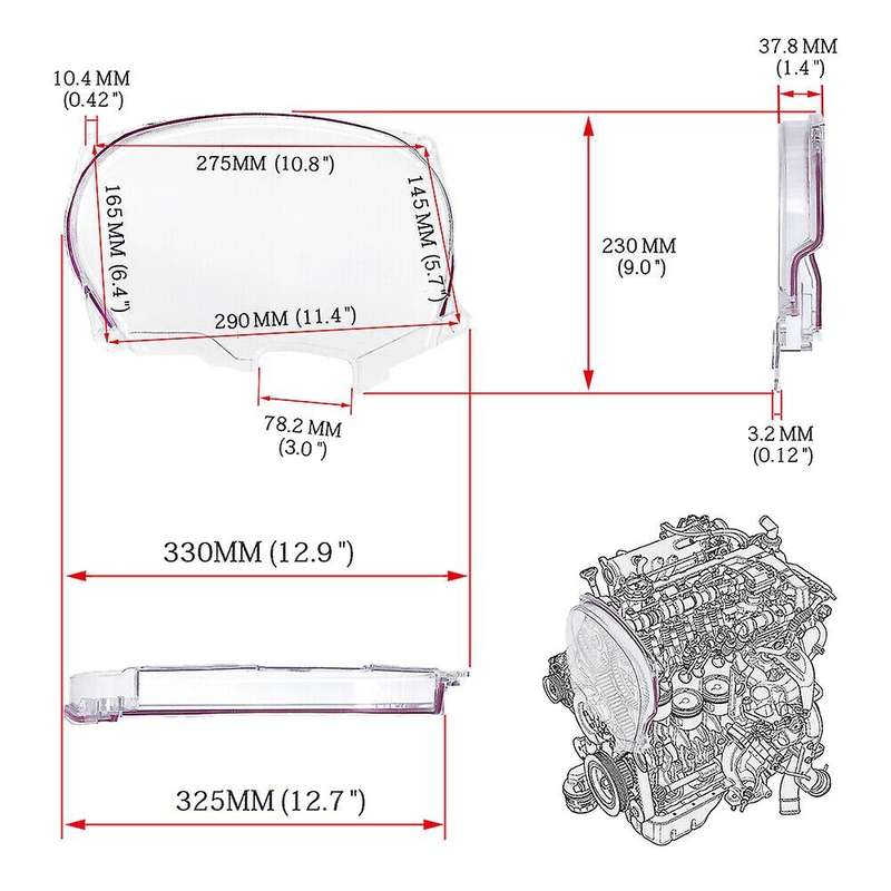 Clear Cam Timing Belt Cover Turbo Cam Pulley for DSM 4G63 Engine 4 5 6 7 8