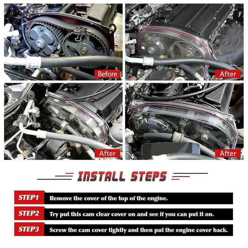 Clear Cam Gear Timing Belt Cover Turbo Cam Pulley for 9 IX Mivec 4G63 05-07