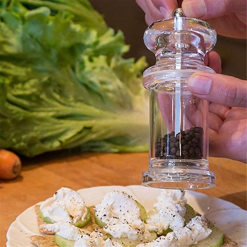 Clear Acrylic Grinder Chili Cumin Pepper Grinder Includes Precision Mechanism and Premium Quality Se