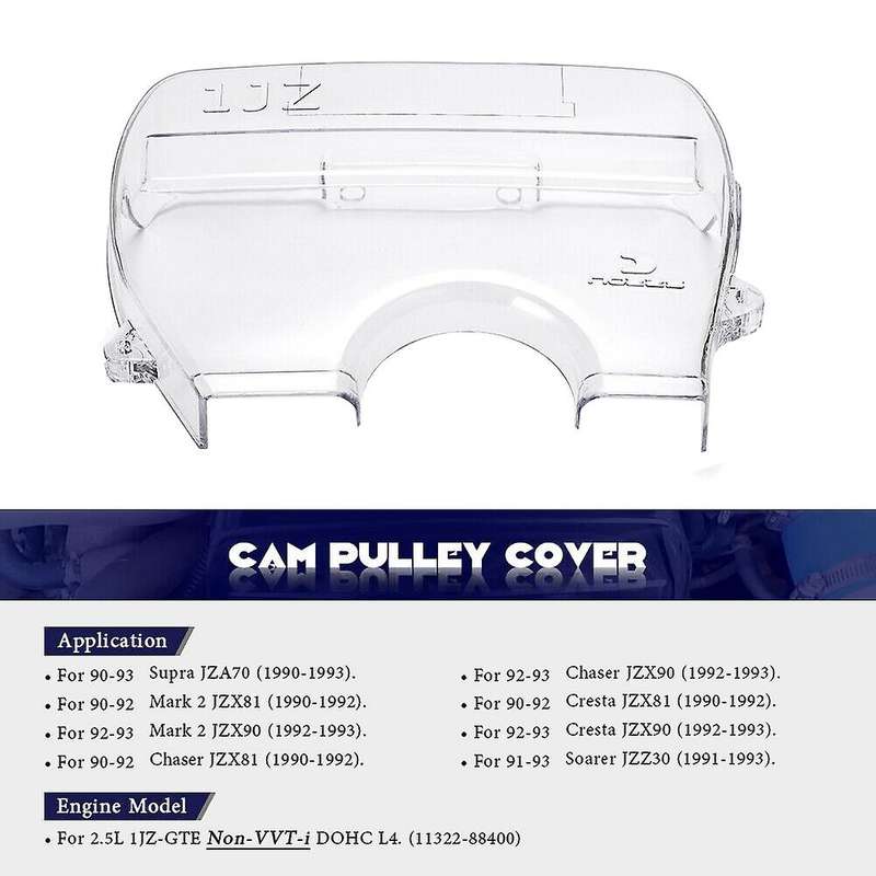 Clear Cam Timing Belt Cover Turbo Cam Pulley for 1Jz Soarer Cresta Mark II 86-96 2.5L