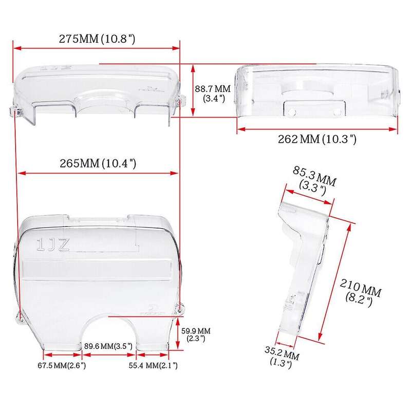 Clear Cam Timing Belt Cover Turbo Cam Pulley for 1Jz Soarer Cresta Mark II 86-96 2.5L