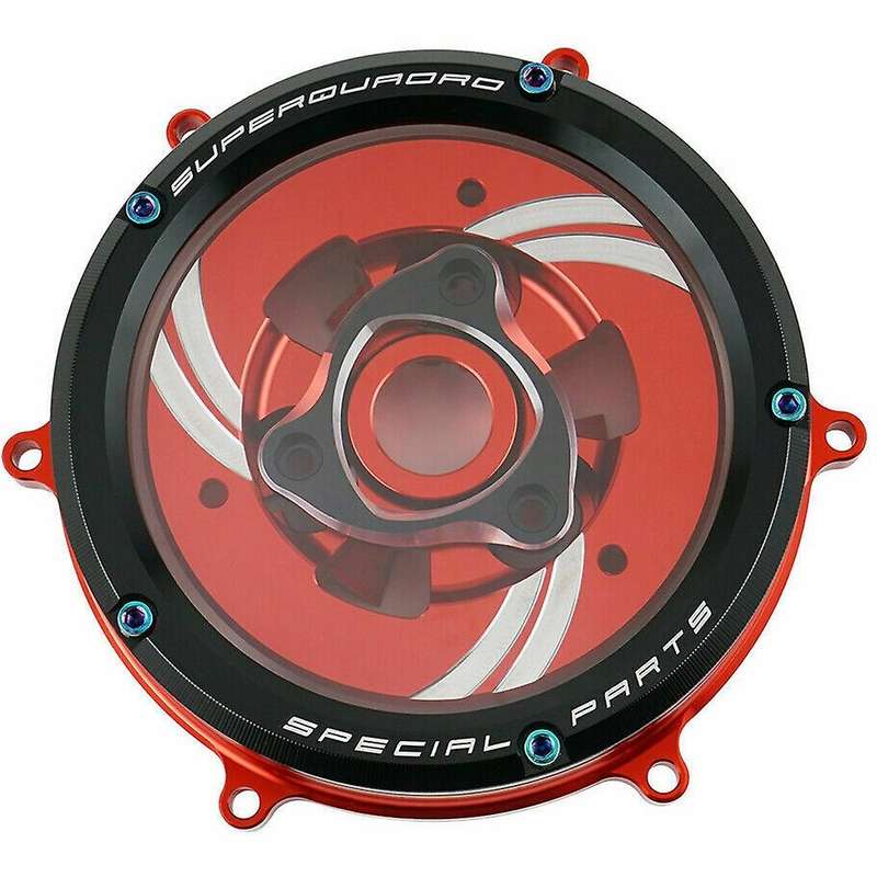Clear Clutch Cover Protector Guard for Panigale 1199 1299 959 R S 2012-2019 2013-2018(Black Circle+R