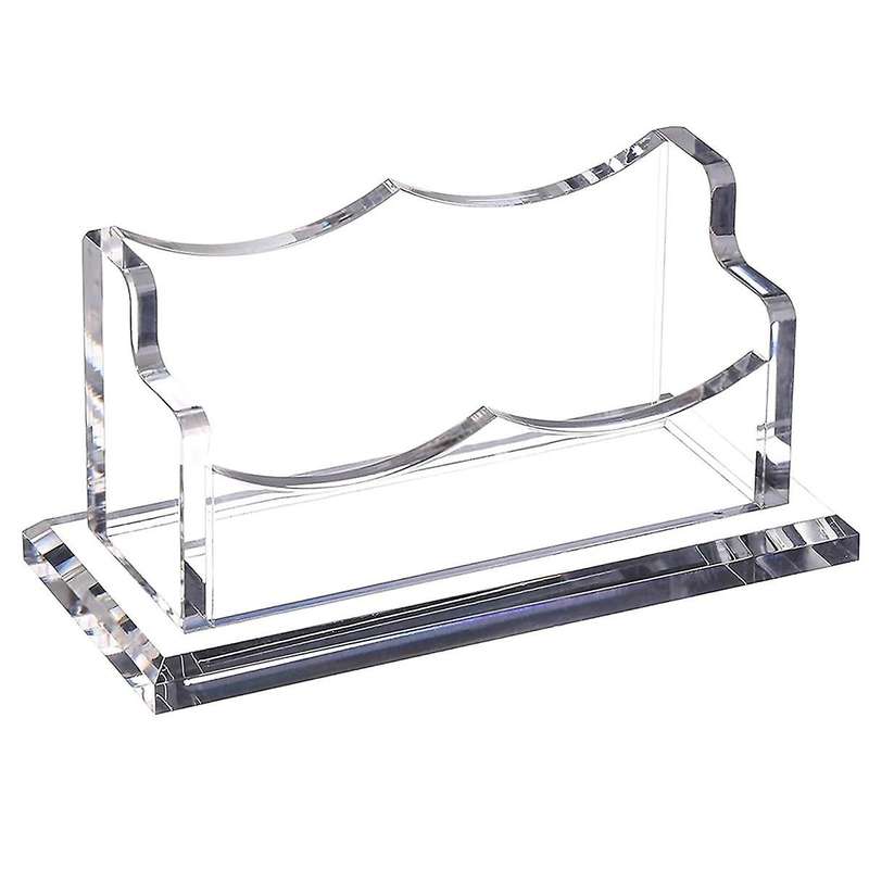 Clear Horizontal Business Card Holder Stand for Desk, Acrylic Desktop Display Name Cards Holders Org