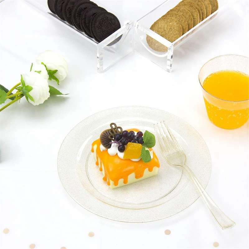 Clear Cracker Serving Tray, Transparent Macaron Display Tray, Rectangular Cracker Holder for Serving