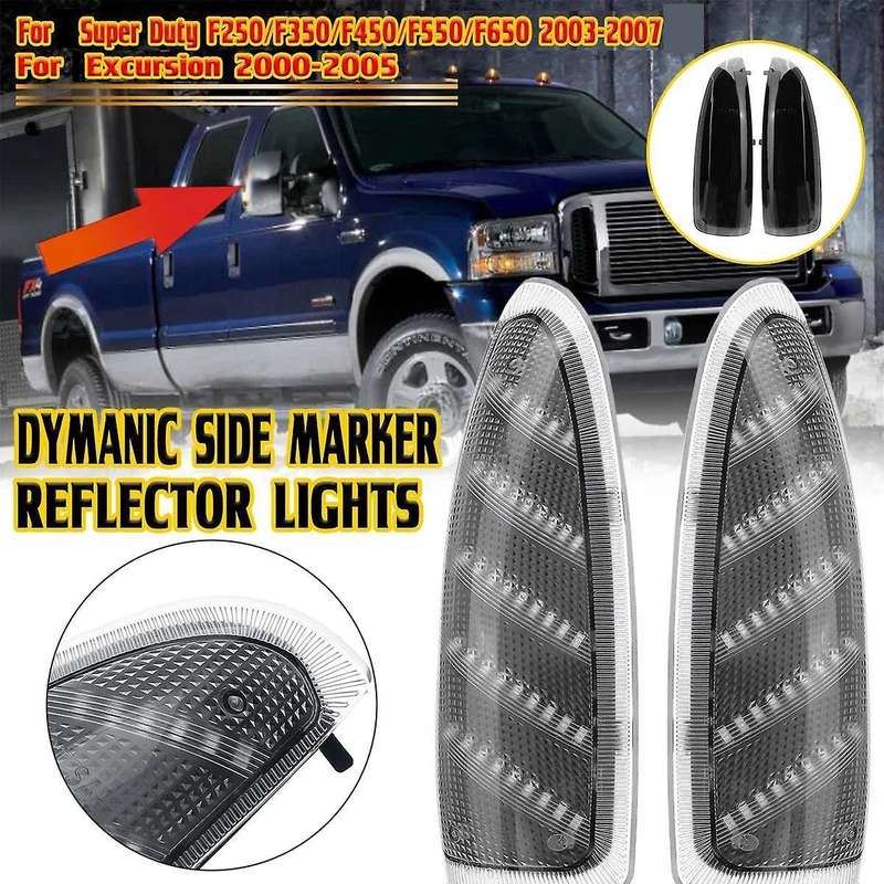 Clear Car LED Side Rearview Mirror Light Turn Signal Indicator Lights for Super Duty F250 F350 F450