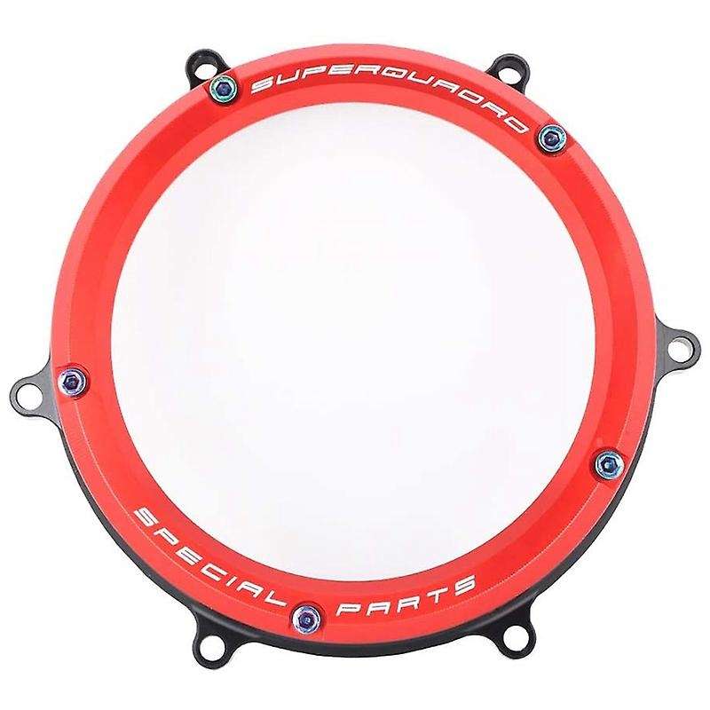 Clear Clutch Cover Protector Guard for Panigale 1199 1299 959 R S 2012-2019 2013-2018(Red Circle+Bla