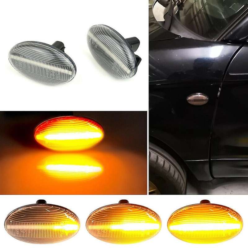 Clear Lens LED Dynamic Turn Signal Lamp Side Marker Lights for 02-07 Liberty 00-03 Forester 01-05
