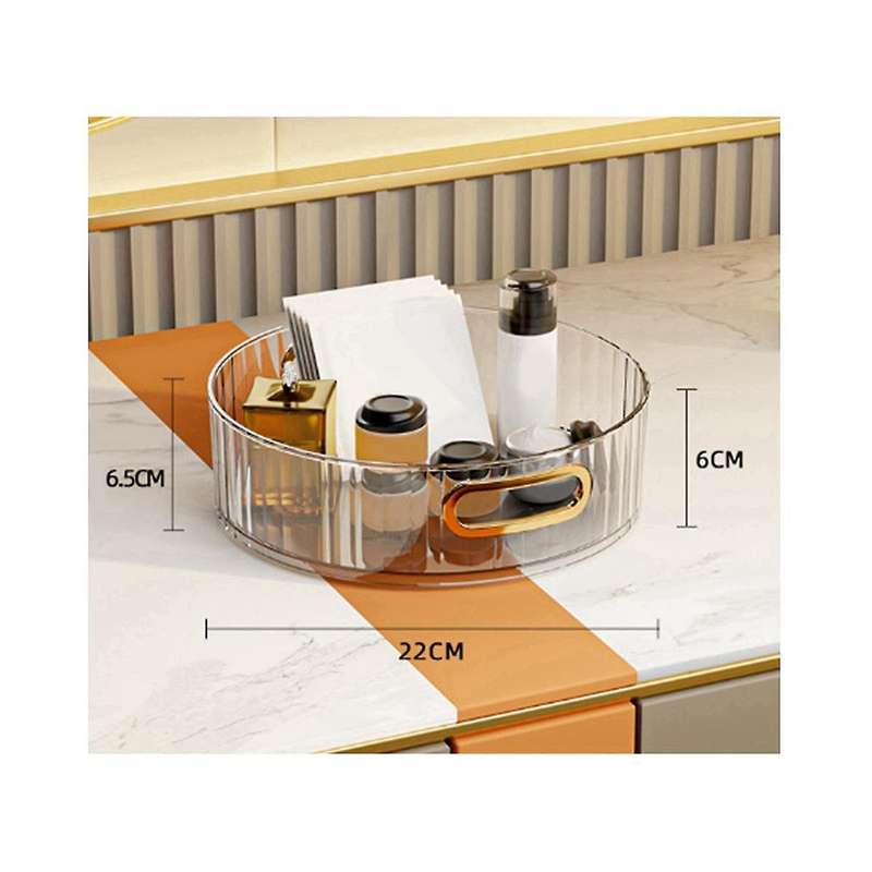 Clear Organizer for Spices, 360 Rotating Turntable Organization & Storage Container Bins for Cabin