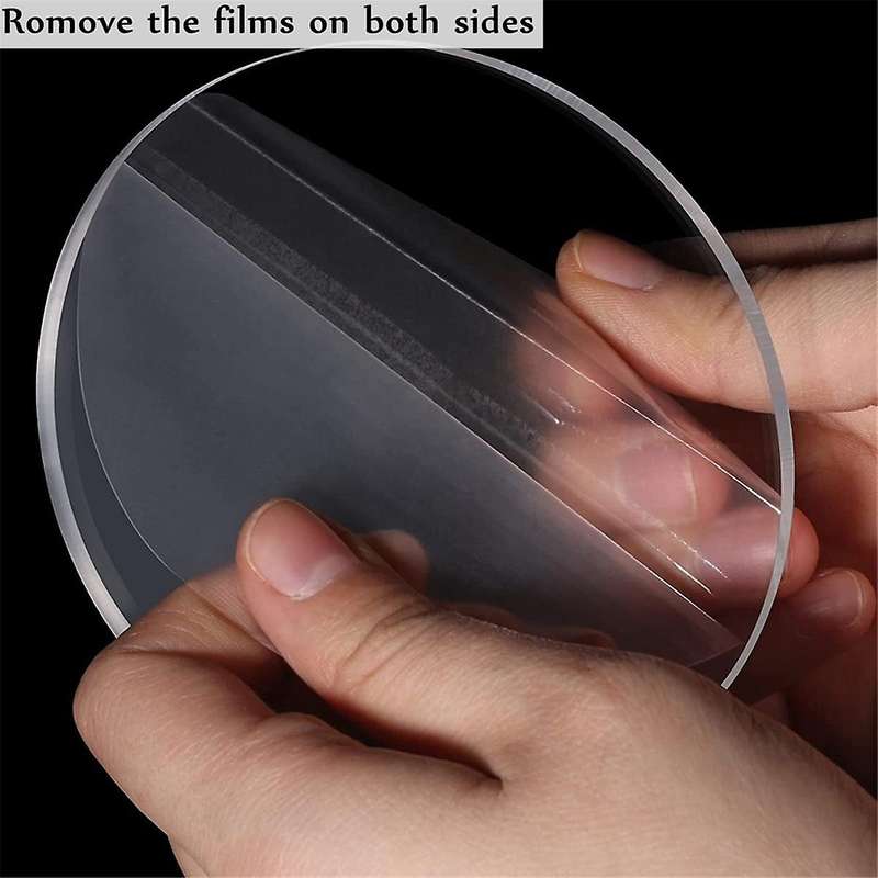 Clear Round Acrylic Sheets 8 Inch Diameter 1/8inch Thick Plexiglass Circles for Signs, Printing, Cak