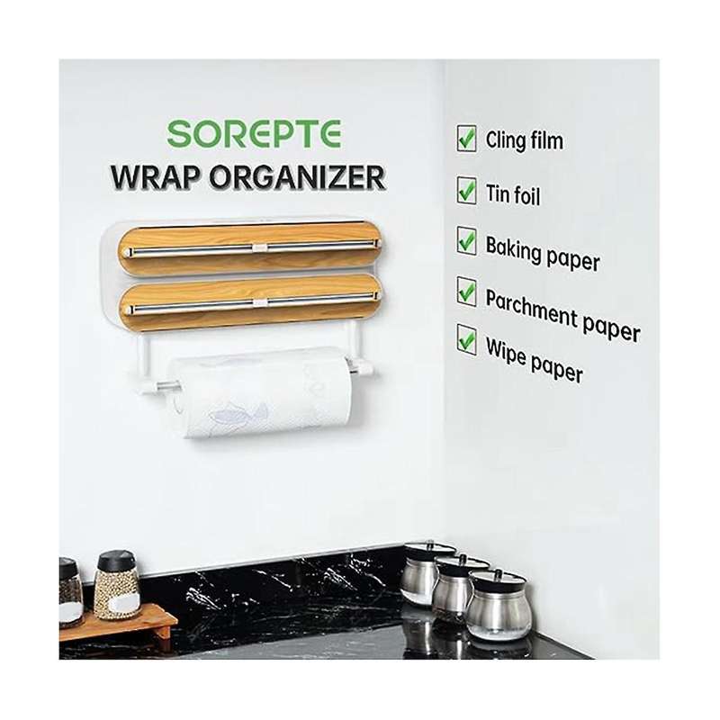 Cling Film Cutter Magnetic Plastic Film Dispenser Wall Roll Holder Foil Cutter Send 1 Roll Cling Fil