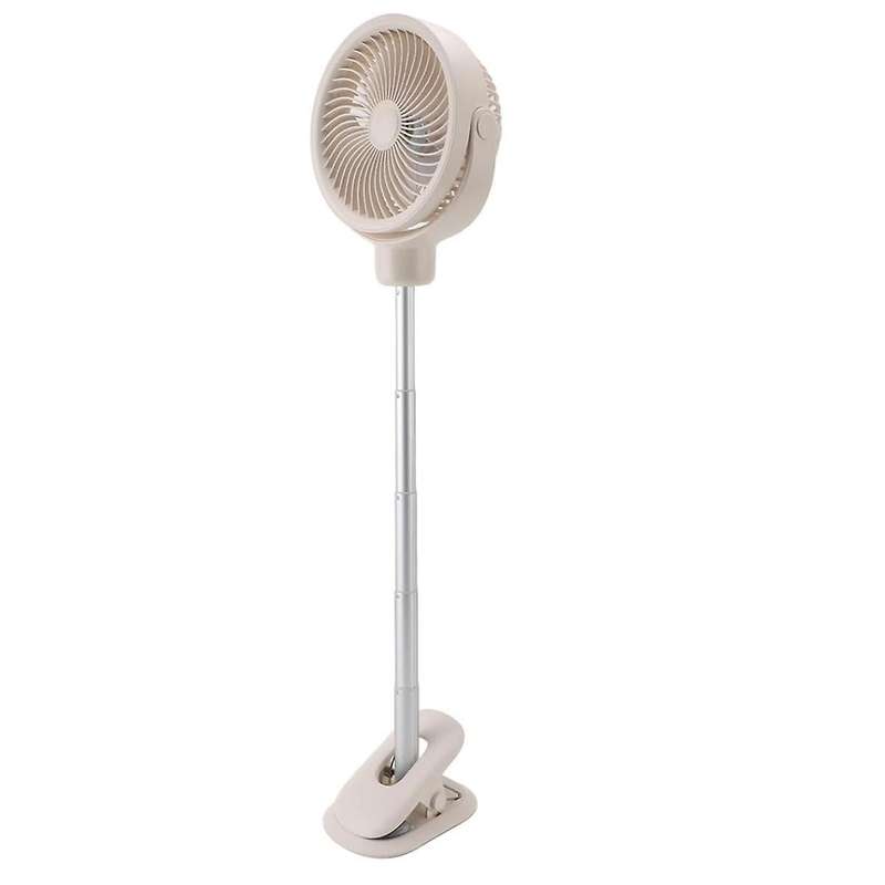 Clip on Desk Fan, Portable Telescopic Floor Fan, 4 Speeds with LED Light, Oscillating Desk Clip on F