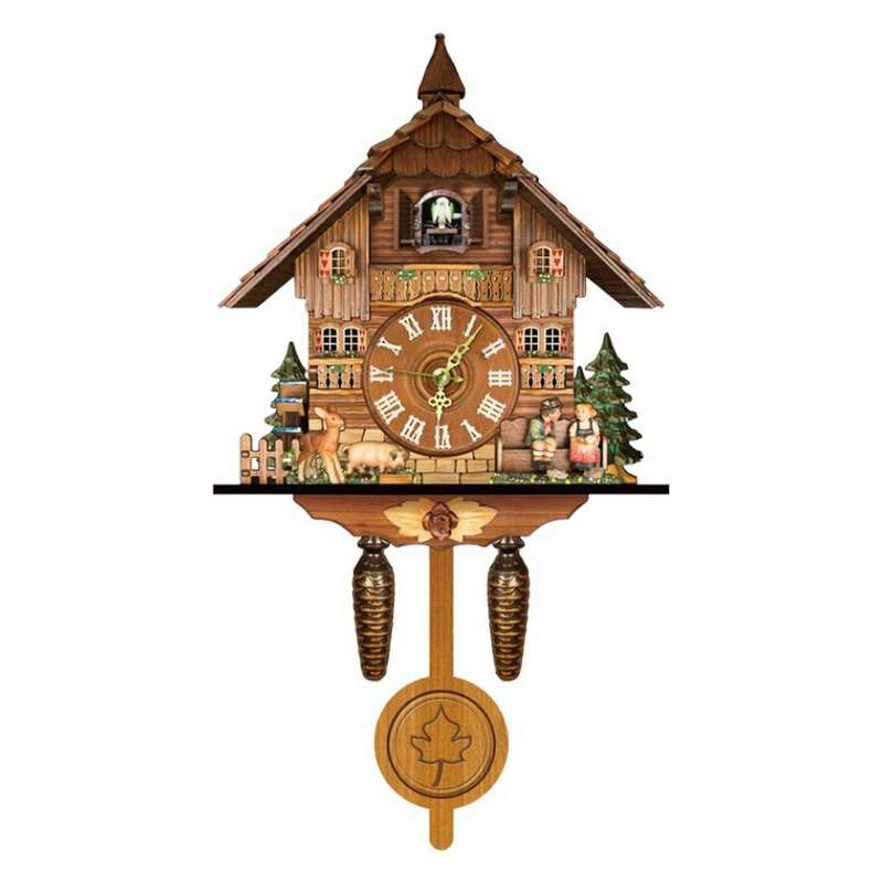 Clock Living Room Wall Clock Retro Style Forest Alarm Clock Wall Watch Children Decorations Home A
