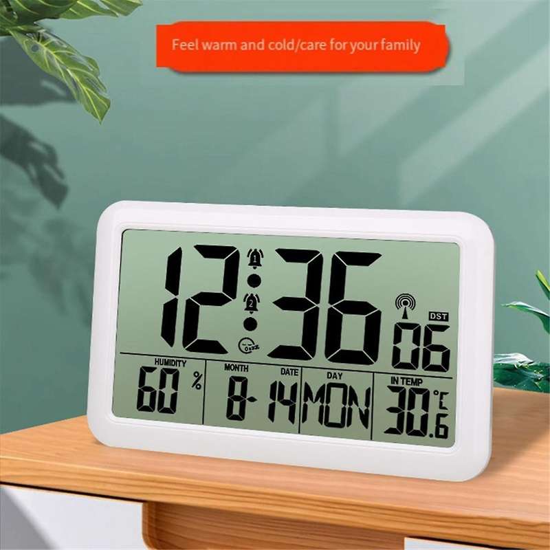 Clock with Indoor Outdoor Temperature Wireless,Precision Sensor,7.5 Inch LCD Display with Backlight