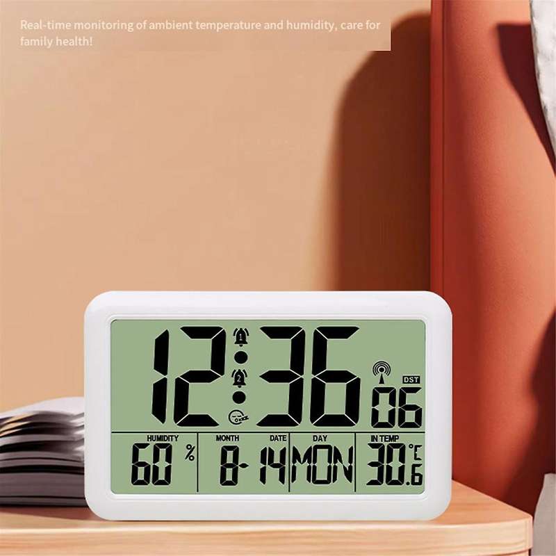 Clock with Indoor Outdoor Temperature Wireless,Precision Sensor,7.5 Inch LCD Display with Backlight