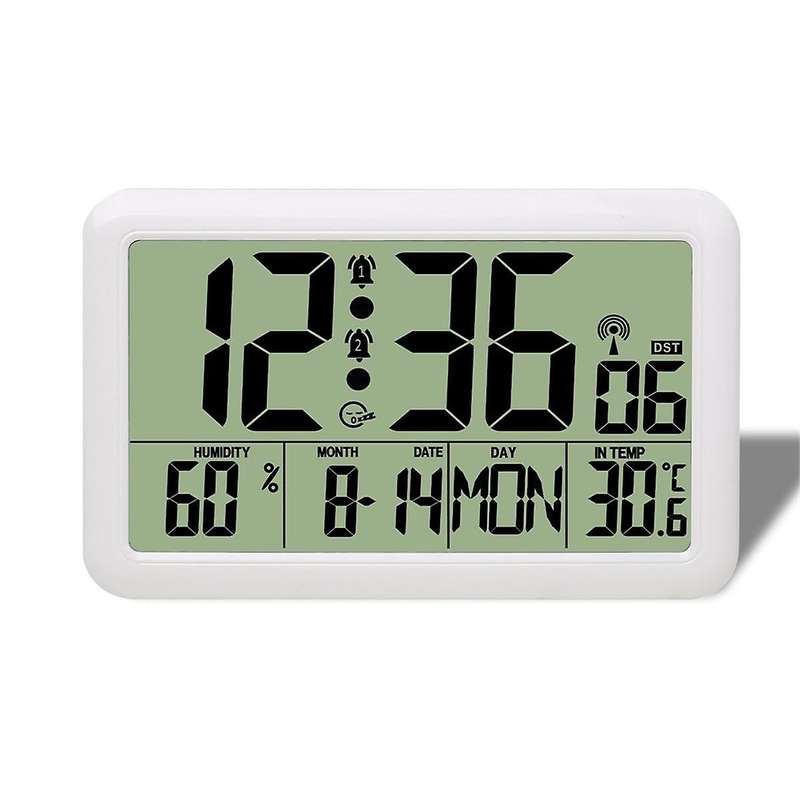 Clock with Indoor Outdoor Temperature Wireless,Precision Sensor,7.5 Inch LCD Display with Backlight