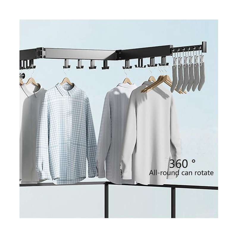 Clothes Drying Rack,3-pole Collapsible,retractable Clothes Drying Rack for Laundry,24 Hooks
