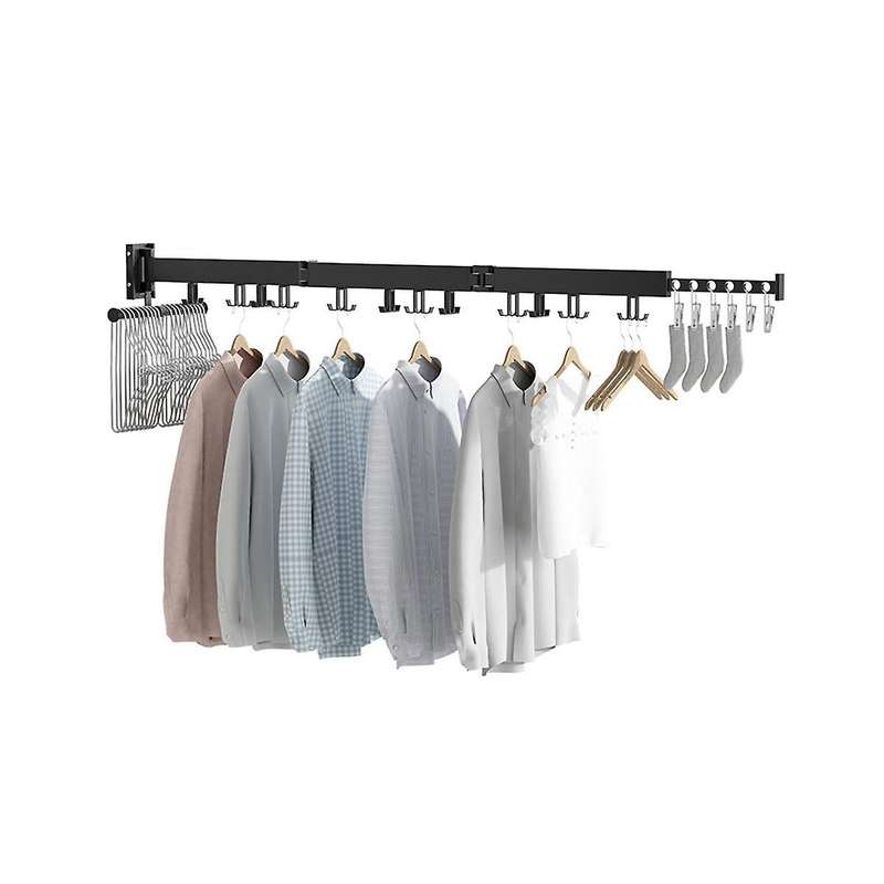 Clothes Drying Rack,3-pole Collapsible,retractable Clothes Drying Rack for Laundry,24 Hooks