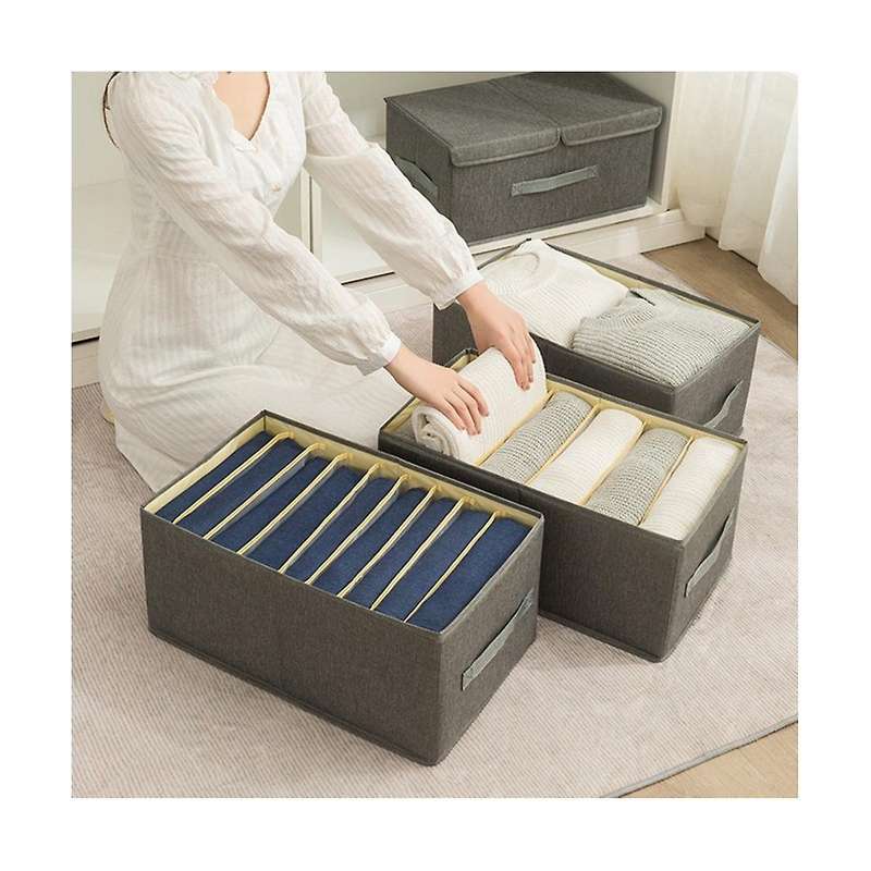 Clothes Storage Box Fabric No Cover Drawer Wardrobe Folding Cotton Linen Finishing Box Dormitory Ho