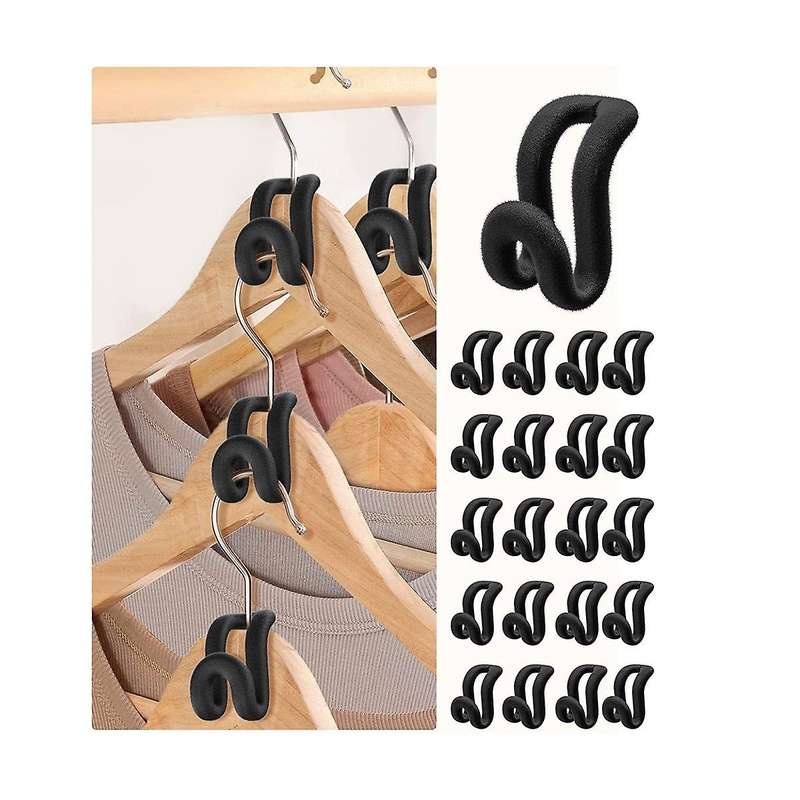 Clothes Hanger Connector Hooks,flocking Hanger Hooks Space Saver Duty Clothes Hangers Hooks for Clos