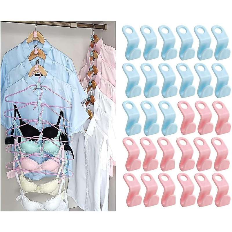 Clothes Hanger Connector Hooks 30pieces, Thicken, Load 30 Pounds, Used In Closet Space Savers and O