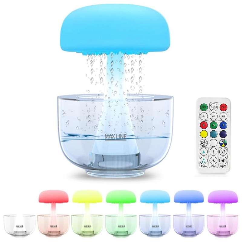 Cloud Rain Humidifier Water Drip ,cloud Rain Aromatherapy Essential Oil Diffuser with 7 Colors Led L