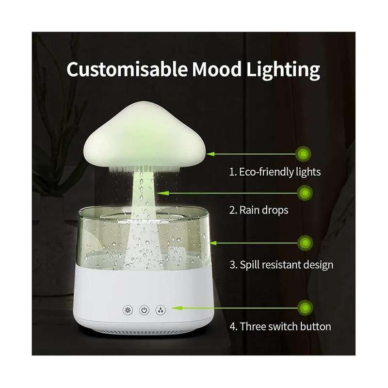 Cloud Humidifier, Diffuser for Bedroom and Home, Cool Mist Quiet Air Humidifier, 8 Color Lights