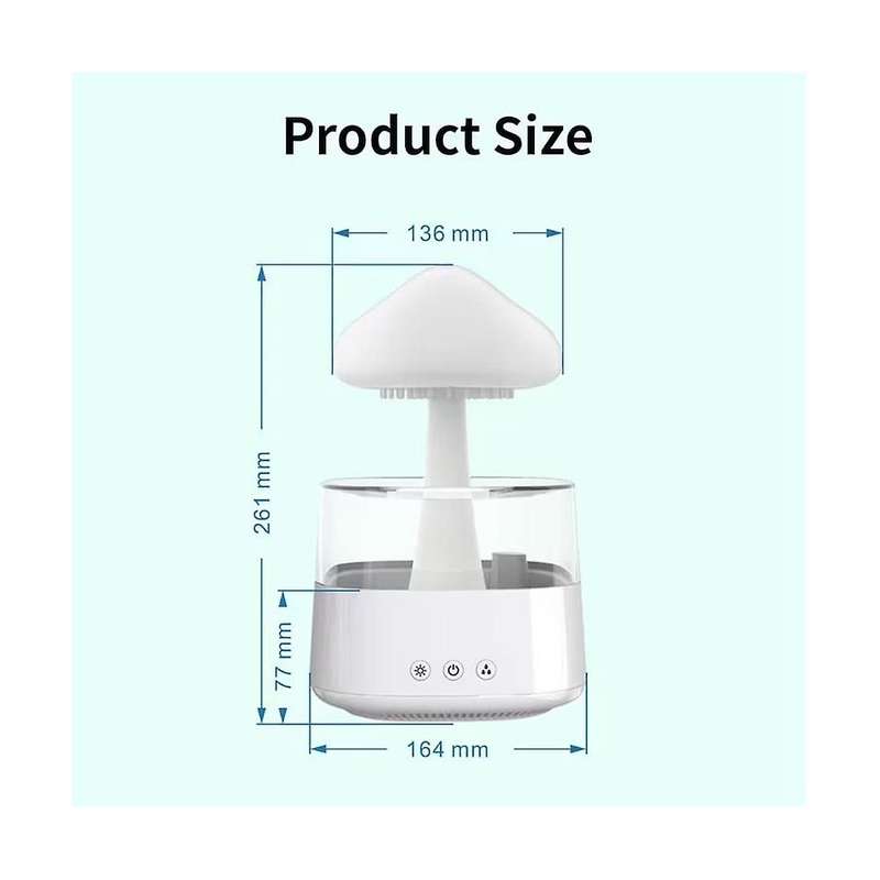 Cloud Humidifier, Diffuser for Bedroom and Home, Cool Mist Quiet Air Humidifier, 8 Color Lights