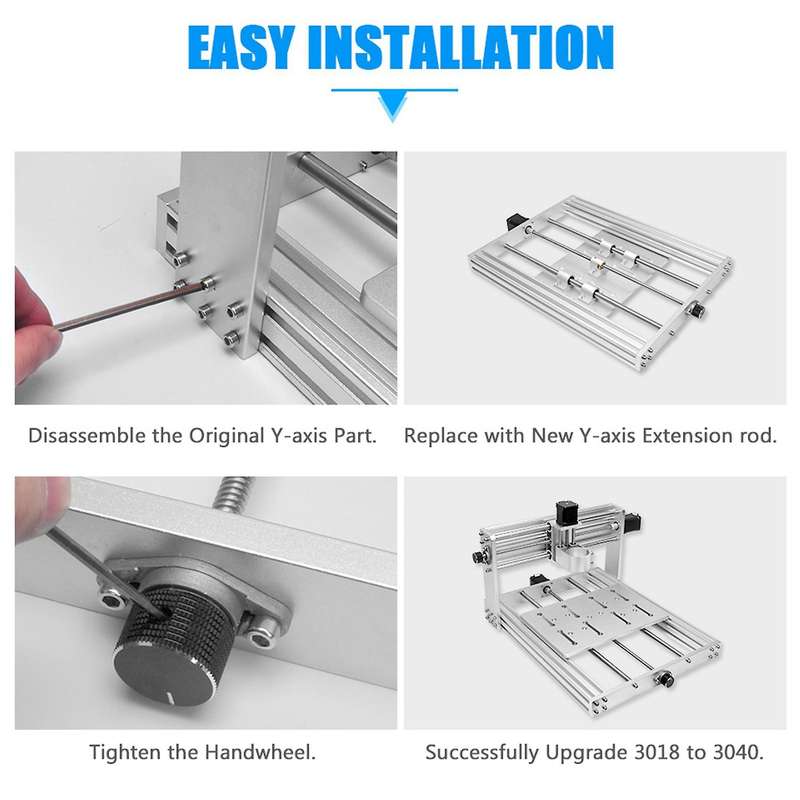 CNC 3018 Extension Kit Upgrade Kit 3018 to 3040 Compatible with CNC 3018 MAX Metal Engraving Milling