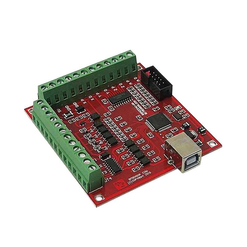Cnc Control System Kit, 1xred Breakout Board 4 Axis Interface Driver Motion Controller+4x Driver 2d