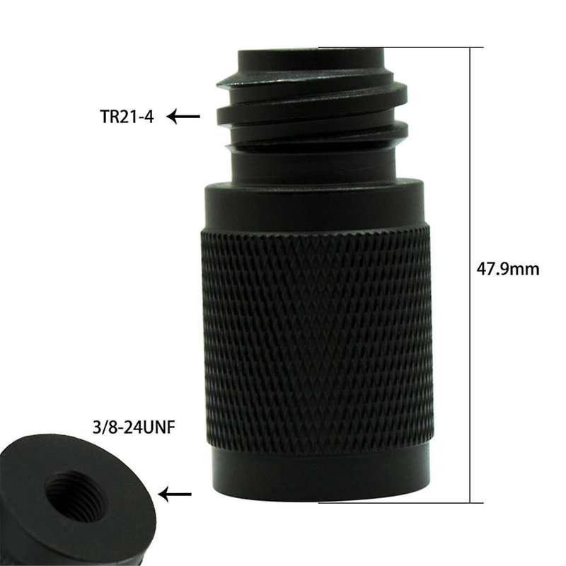 CO2 Cylinder Adapter Check Valve 3/8-24UNF to TR21-4 Conversion Kit for Black