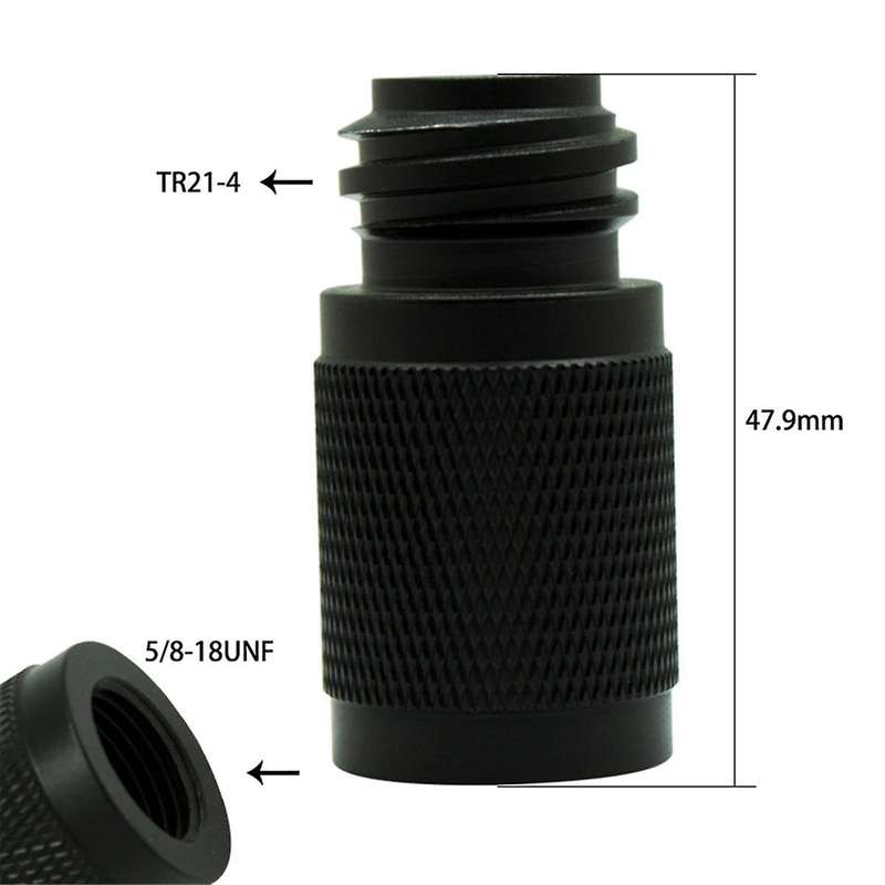 CO2 Cylinder Adapter Check Valve 5/8-18UNF to TR21-4 Conversion Kit for Black
