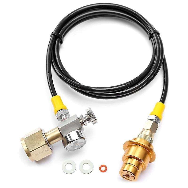 CO2 Adapter Hose Kit with Pressure Gauge and Release Valve,CGA320 Maker CO2 Cylinder Adapter Kit