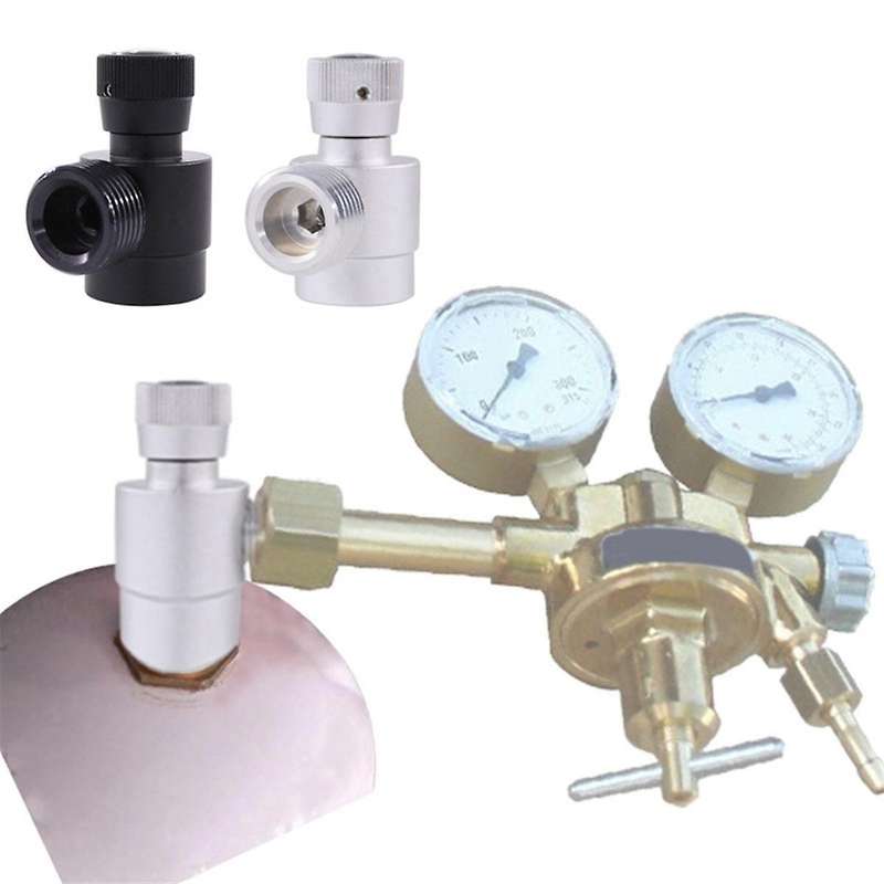 Co2 Cylinder Refill Adapter, Self-made Gas Cylinder Regulator M10x1 to W21.8-14 Adapter for Argon,c