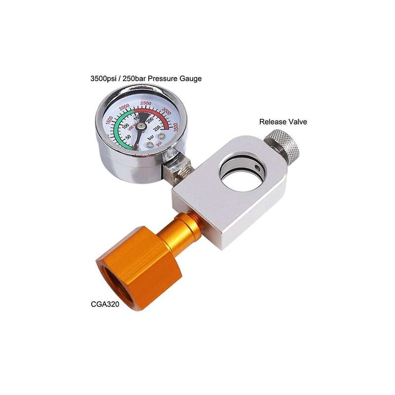 Co2 Refill Adapter with Big Pressure Gauge for Pink Co2 Cylinder,for Duo Terra Art  Co2 Tank