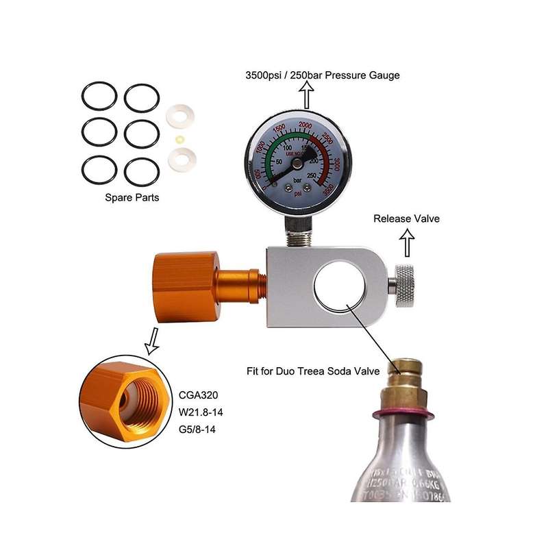 Co2 Refill Adapter for G5/8 Co2 Tank  Refill Quick Adapter for Duo/terra/art  Machine