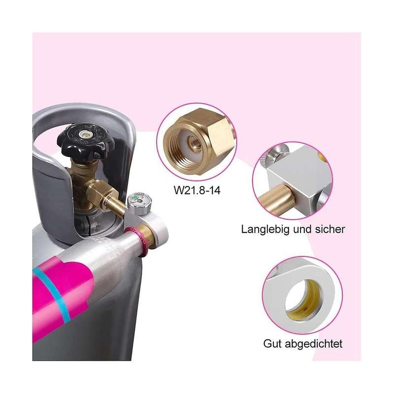 Co2 Refill Adapter Fit for Duo, Art,terra Quick Connect Co2 Cylinder with 3000psi Pressure Gauge for