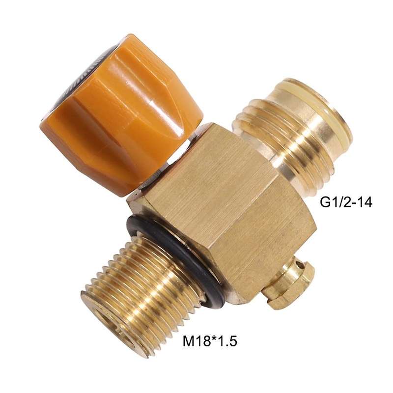 CO2 Tank Adapter,G1/2 14 M18X1.5 Refill CO2 Valve Adapter Thread Converter CO2 Tank Adapter Converte