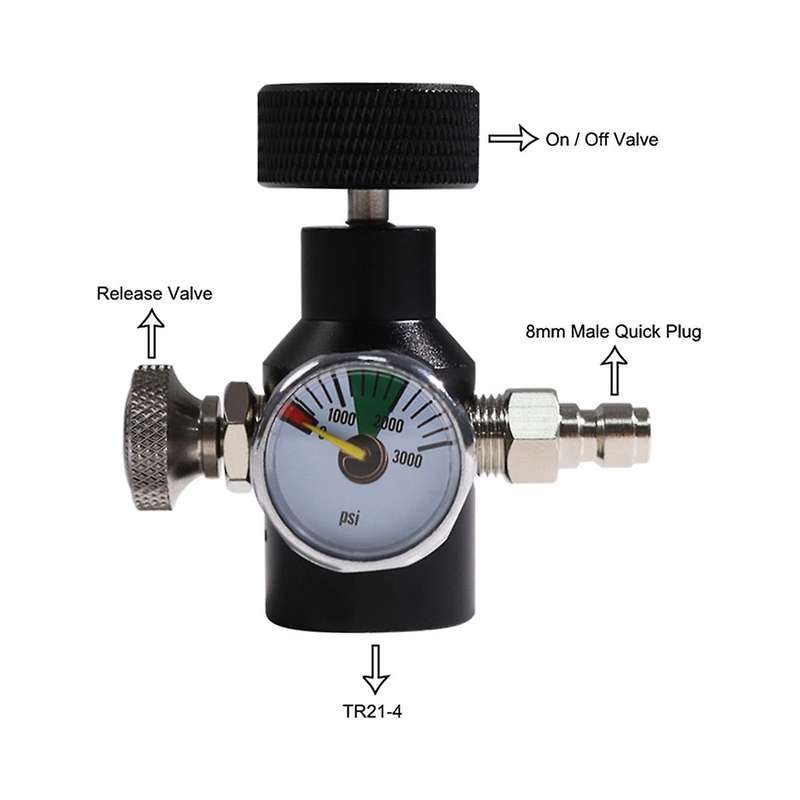 Co2 Tank Cylinder Adapter Connector Kit,tr21-4 Thread Co2  Cylinder Refill Adapter with 3000psi Pre