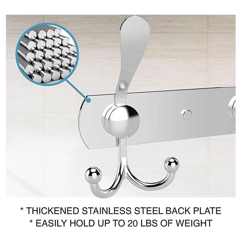 Coat Racks for Wall - Stainless Steel Coat Hooks (2 Pack) - Heavy Duty Coat Hooks Wall Mounted - Wa
