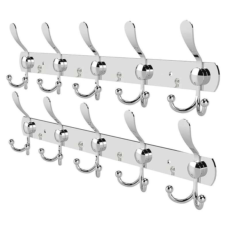 Coat Racks for Wall - Stainless Steel Coat Hooks (2 Pack) - Heavy Duty Coat Hooks Wall Mounted - Wa