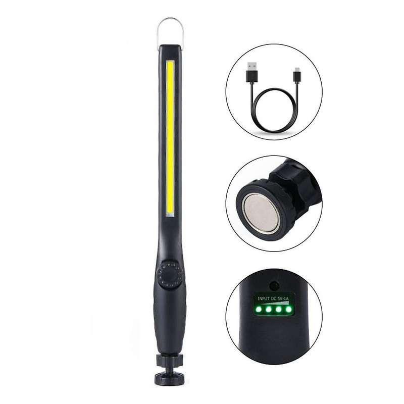 Cob Led Flashlight Magnetic Work Light Usb Rechargeable Portable Lantern Inspection Light Camping C
