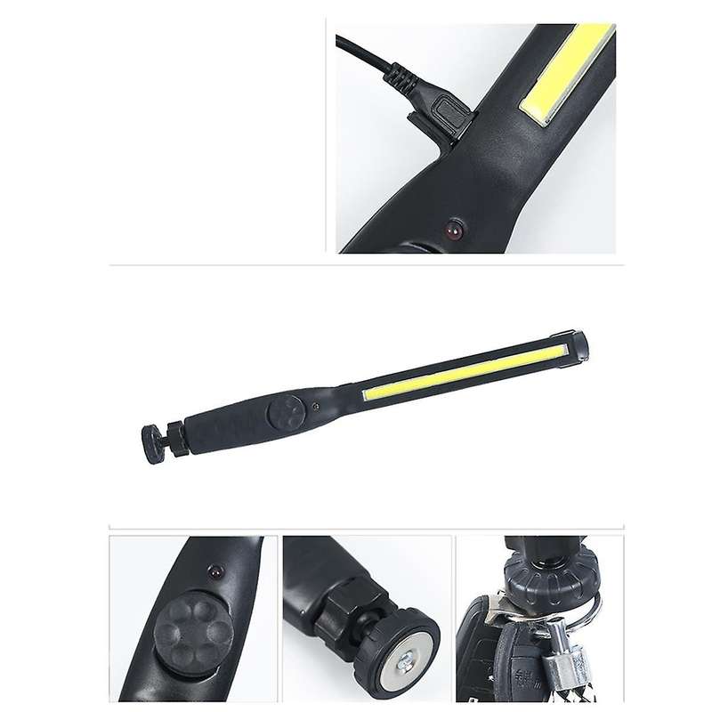 Cob Led Flashlight Magnetic Work Light Usb Rechargeable Portable Lantern Inspection Light Camping R
