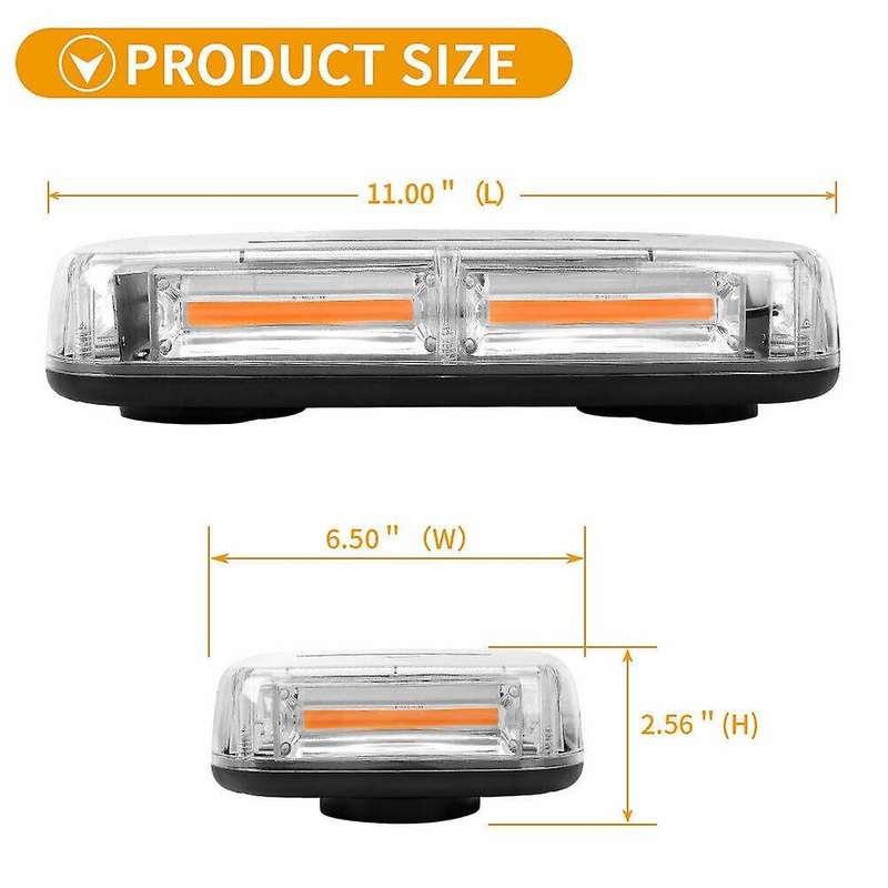 COB LED Amber Roof Top Emergency Hazard Warning LED Strobe Lights Bar