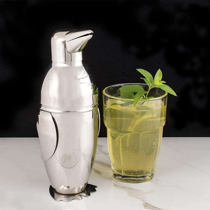 Cocktail Shaker, Penguin Steel Bar Bartender Drink Mixer Shaker Pot, Wine , Cocktail Making Accesso