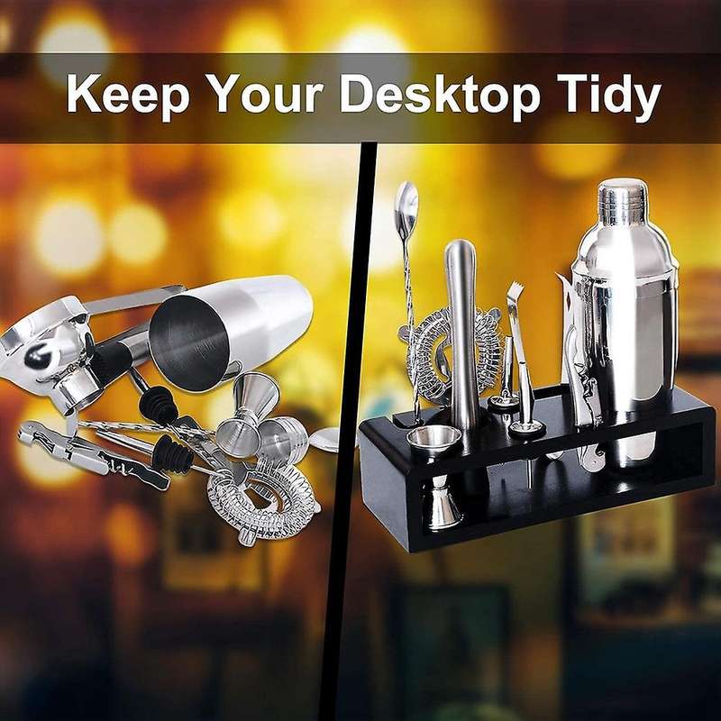 Cocktail Shaker Set Bartender Kit with Stand Bar Set for Drink Mixing Bartending Tools for Home Bars