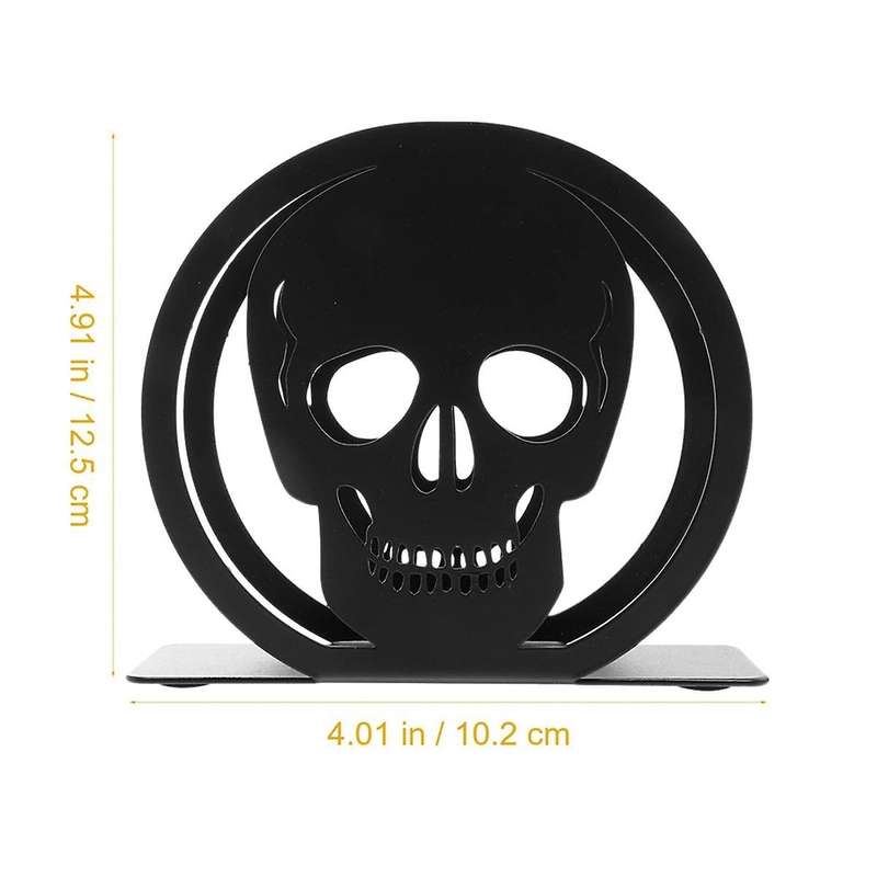 Cocktail Napkin Holder Halloween Skull Design Black Tissue Holder Iron Paper Napkin Holder Organizer
