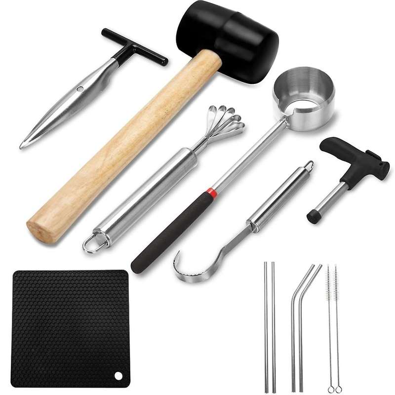 Coconut Opener Tool Set,safe Easy to Open Young Coconut Tool, All In One Food Grade Stainless Steel