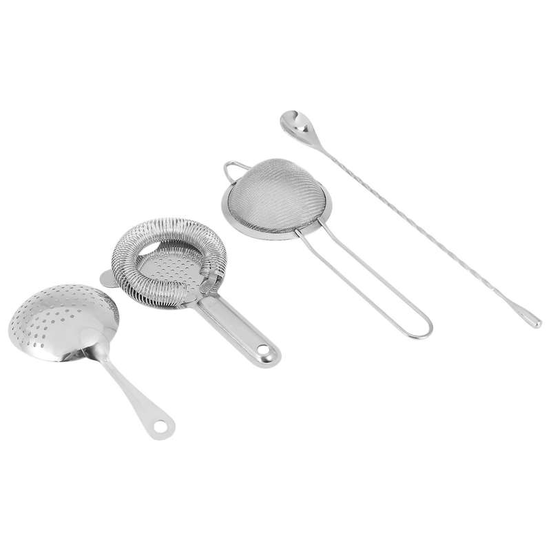 Cocktail Strainer Set Stainless Steel Bar Tool with Stirring Spoon-Strainer,Cocktail Strainer,Fine-M