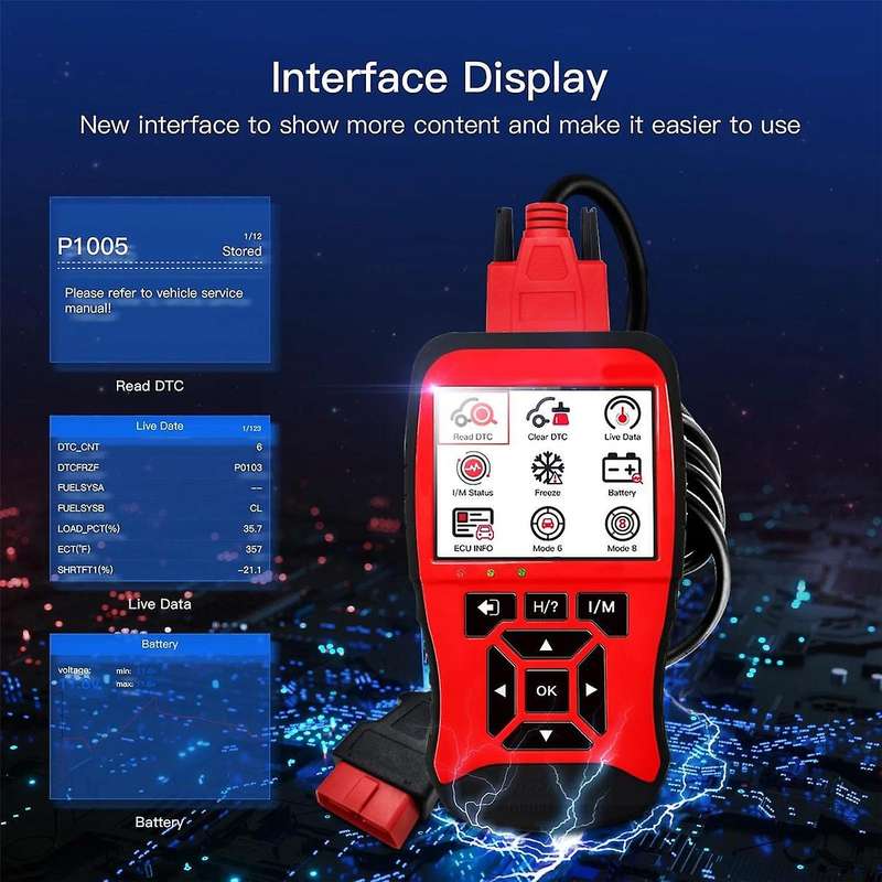 Code Reader Generation Auto Diagnostics Tools Obd2 Scan Tool with Readiness Mode6 , Mode 8